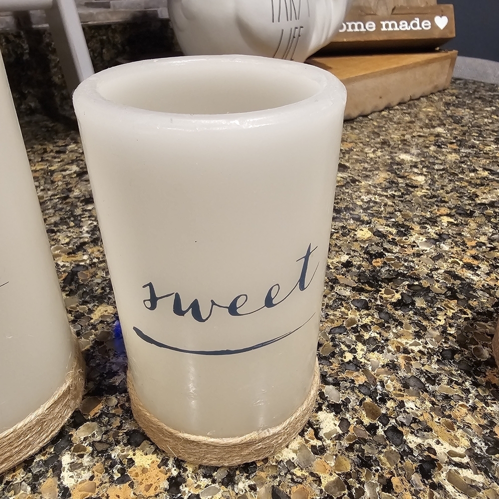 Laura Ashley Rustic Cream Candle Set with Jute Accent - Picture 7 of 8